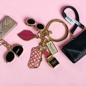 Pink and Gold Charm Key Holder